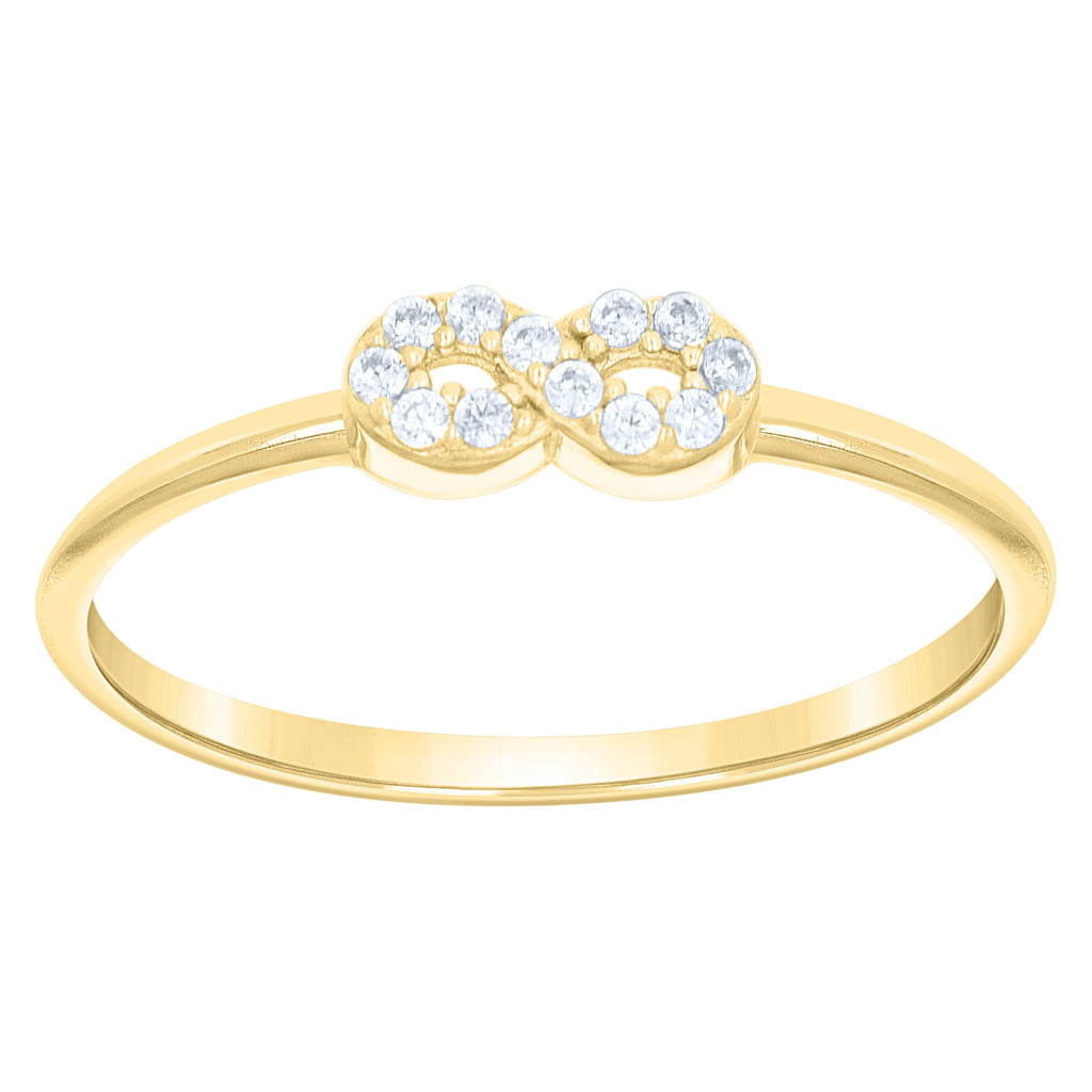 10K Yellow Gold Women Cubic-Zirconia Infinity Love Ring