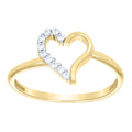 10K Two-tone Gold Women Cubic-Zirconia Heart Ring