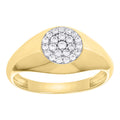 10K Two-tone Gold Women Cubic-Zirconia Signet Ring