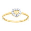 10K Two-tone Gold Women Cubic-Zirconia Heart Ring