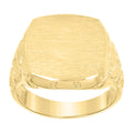 10K Yellow Gold Mens Square Head Signet Ring