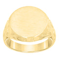 10K Yellow Gold Mens Round Head Signet Ring
