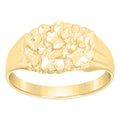 10K Yellow Gold Mens Diamond-Cut Nugget Fashion Ring