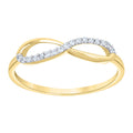 10K Two-tone Gold Women Cubic-Zirconia Infinity Love Ring