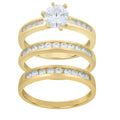 10K Yellow Gold Cubic-Zirconia His & Hers Trio Ring Set