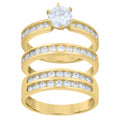 10K Yellow Gold Cubic-Zirconia His & Hers Trio Ring Set
