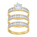 10K Two-tone Gold Cubic-Zirconia His & Hers Trio Ring Set