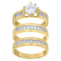 10K Two-tone Gold Cubic-Zirconia His & Hers Trio Ring Set