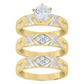 10K Two-tone Gold Cubic-Zirconia His & Hers Trio Ring Set
