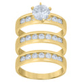 10K Yellow Gold Cubic-Zirconia His & Hers Trio Ring Set