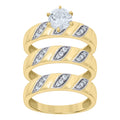 10K Two-tone Gold Cubic-Zirconia His & Hers Trio Ring Set