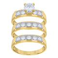 10K Two-tone Gold Cubic-Zirconia His & Hers Trio Ring Set