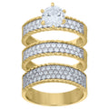 10K Two-tone Gold Cubic-Zirconia His & Hers Trio Ring Set