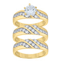 10K Two-tone Gold Cubic-Zirconia His & Hers Trio Ring Set