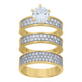 10K Two-tone Gold Cubic-Zirconia His & Hers Trio Ring Set