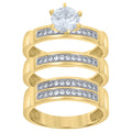 10K Two-tone Gold Cubic-Zirconia His & Hers Trio Ring Set