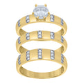 10K Two-tone Gold Cubic-Zirconia His & Hers Trio Ring Set