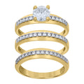 10K Two-tone Gold Cubic-Zirconia His & Hers Trio Ring Set