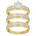 10K Two-tone Gold Cubic-Zirconia His & Hers Trio Ring Set