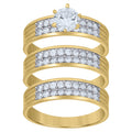 10K Two-tone Gold Cubic-Zirconia His & Hers Trio Ring Set