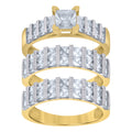 10K Two-tone Gold Princess-cut Cubic-Zirconia His & Hers Trio Ring Set