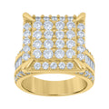 10K Yellow Gold Mens Baguette Cubic-Zirconia Square Head Pinky Ring
