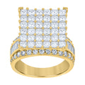 10K Yellow Gold Mens Princess-cut Baguette Cubic-Zirconia Square Head Pinky Ring