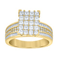 10K Yellow Gold Mens Princess-cut Baguette Cubic-Zirconia Square Head Pinky Ring