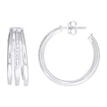 925 Sterling Silver Womens Diamond-Cut Round Tube Hoop Earrings