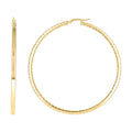 925 Sterling Silver Yellow-tone Womens Diamond-Cut Square Tube Hoop Earrings