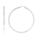 925 Sterling Silver Womens Diamond-Cut Square Tube Hoop Earrings