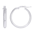 925 Sterling Silver Womens Round Tube Hoop Earrings