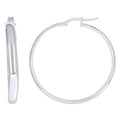 925 Sterling Silver Womens Round Tube Hoop Earrings