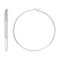 925 Sterling Silver Womens Round Tube Hoop Earrings