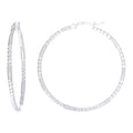 925 Sterling Silver Womens Diamond-Cut Patterned 2mm Round Tube Hoop Earrings