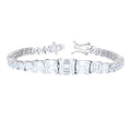 925 Sterling Silver Womens Princess-cut Cubic-Zirconia Tennis Bracelet 7.25 Inches