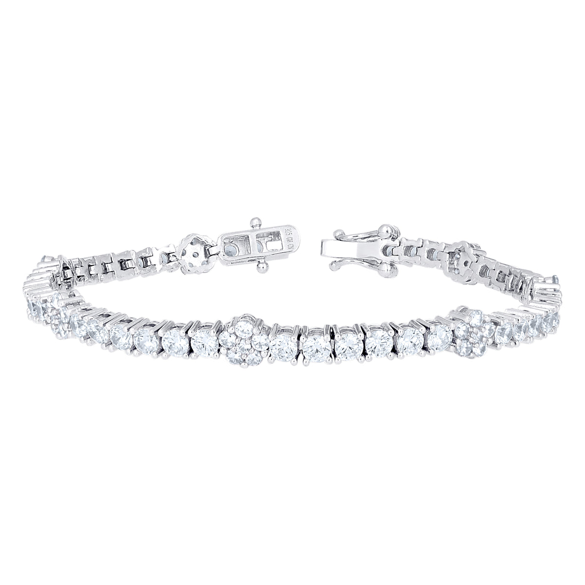 925 Sterling Silver Womens Cubic-Zirconia Tennis Bracelet 7 Inches