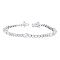 925 Sterling Silver Womens Oval Round Cubic-Zirconia Tennis Bracelet 7 Inches