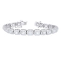 925 Sterling Silver Womens Baguette Round Cubic-Zirconia Fashion Link Bracelet 7 Inches