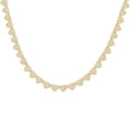 925 Sterling Silver Yellow-Tone Womens Moissanite Heart Tennis Necklace 20 Inches
