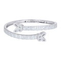 925 Sterling Silver Womens Baguette Round Moissanite Butterfly Fashion Bangle
