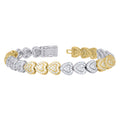 925 Sterling Silver Yellow-Tone Womens Moissanite Heart Link Bracelet 7 Inches