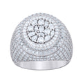 925 Sterling Silver Mens Pear Oval Marquise-Cut Round Moissanite Round Head Fashion Ring