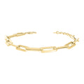 10K Yellow Gold Unisex Knife Edge Paperclip Link Bracelet Size 8 Inches