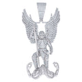 925 Sterling Silver Mens Moissanite St. Michael Religious Pendant