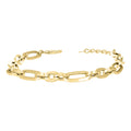 10K Yellow Gold Unisex Fashion Link Bracelet Size 8 Inches