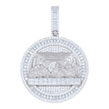 925 Sterling Silver Unisex Baguette Lozenge-Cut Round Moissanite Last Supper Religious Pendant