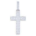 925 Sterling Silver Mens Moissanite Cross Religious Pendant