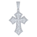 925 Sterling Silver Mens Moissanite Cross Religious Pendant