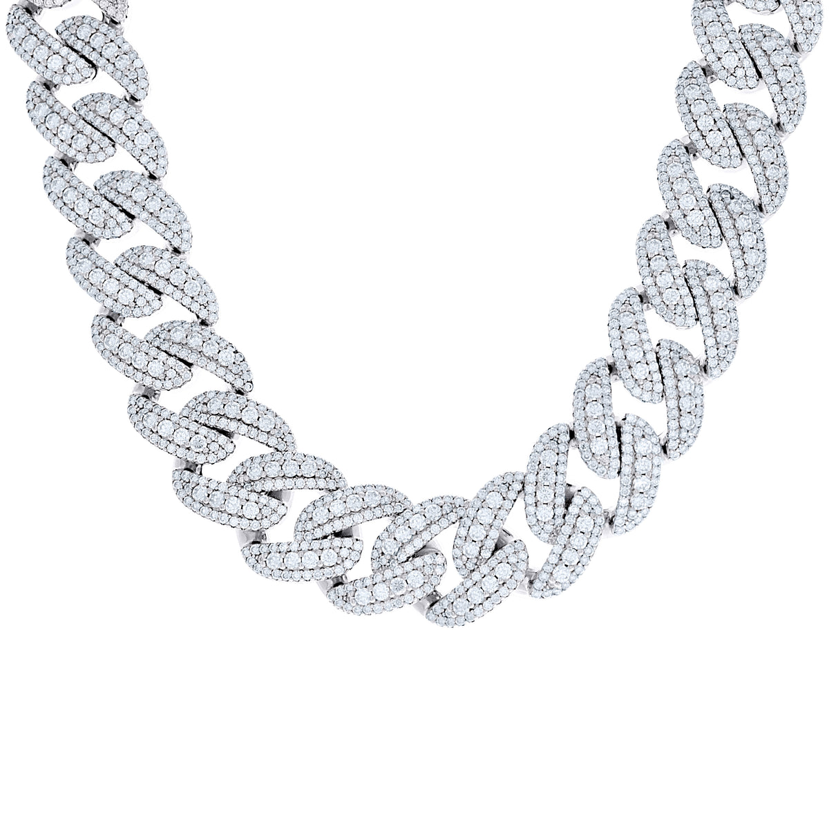925 Sterling Silver Unisex Moissanite Miami Cuban Chain Necklace 20mm 26 Inches